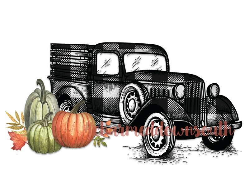 Fall Plaid Vintage Truck Design