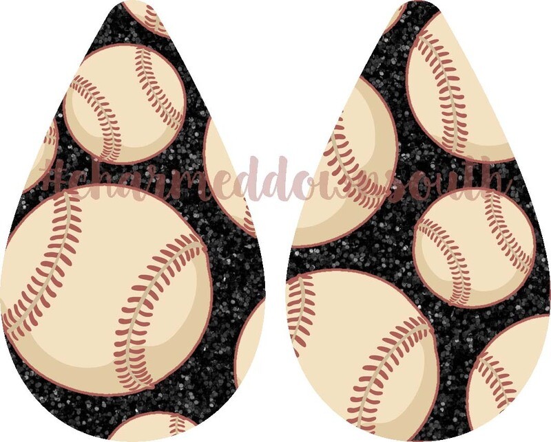 Glitter Baseball Earring Design
