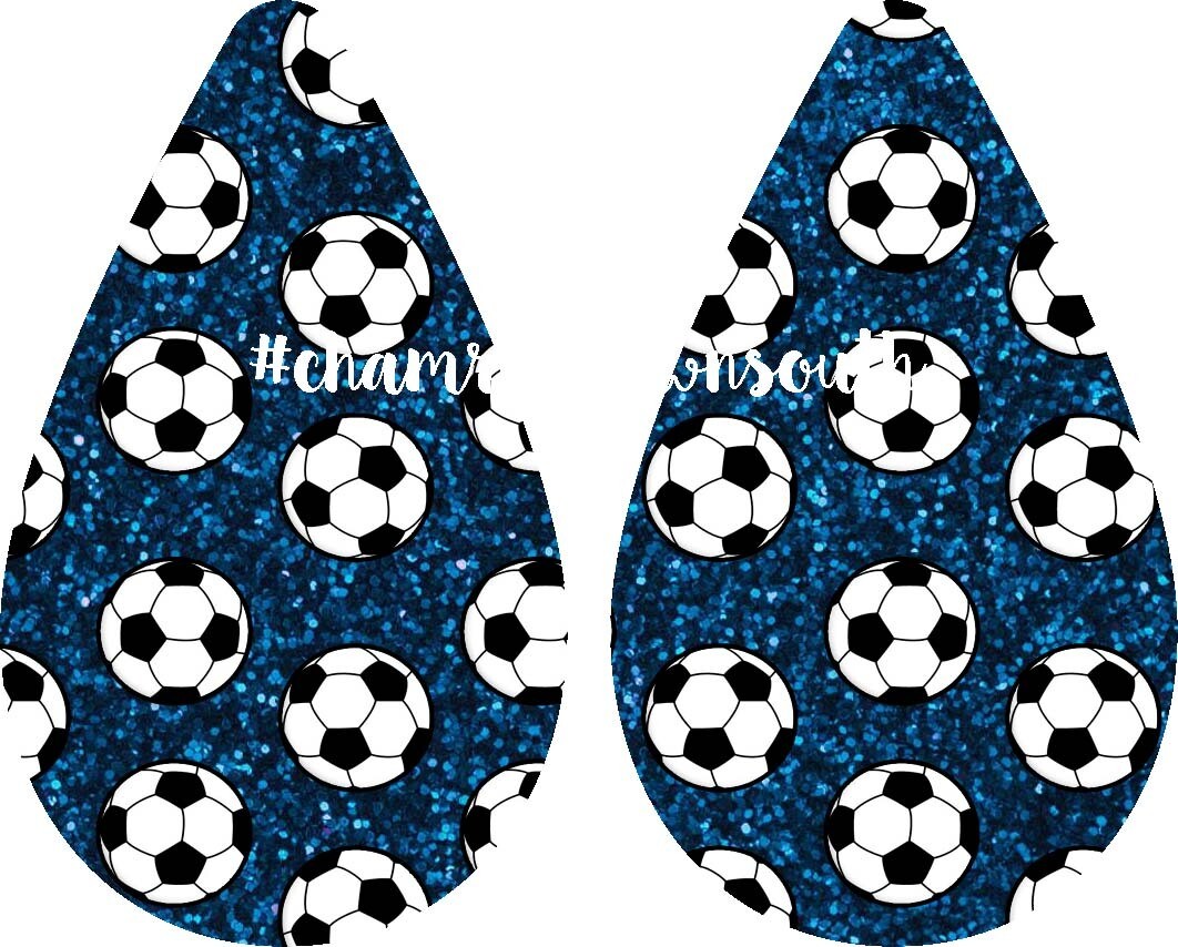 Teardrop Earring Soccer Design