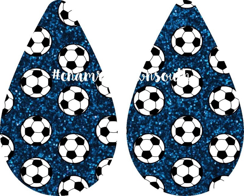Teardrop Earring Soccer Design