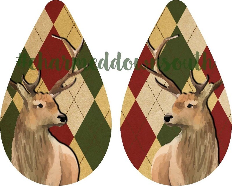 Christmas Deer Teardrop Earring Design