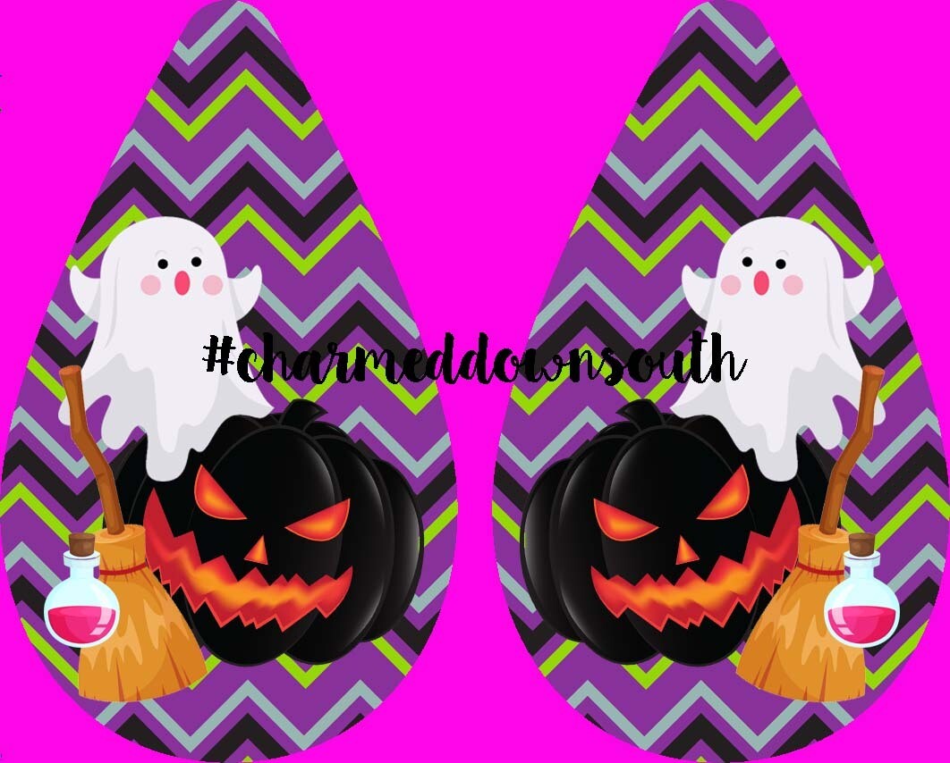 Teardrop Earring Halloween Design