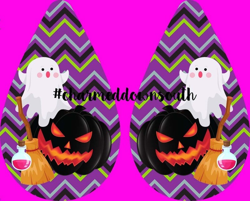 Teardrop Earring Halloween Design