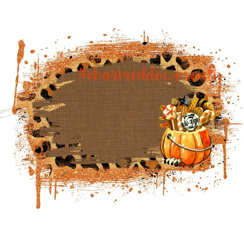 Glitter Burlap Cheetah Candy Pumpkin Splash