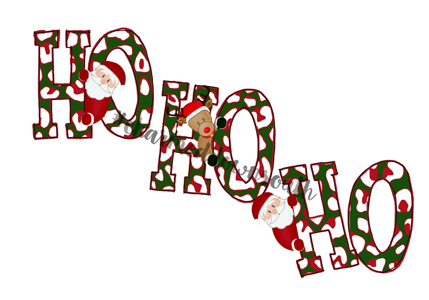 Christmas Leopard Ho Ho Ho