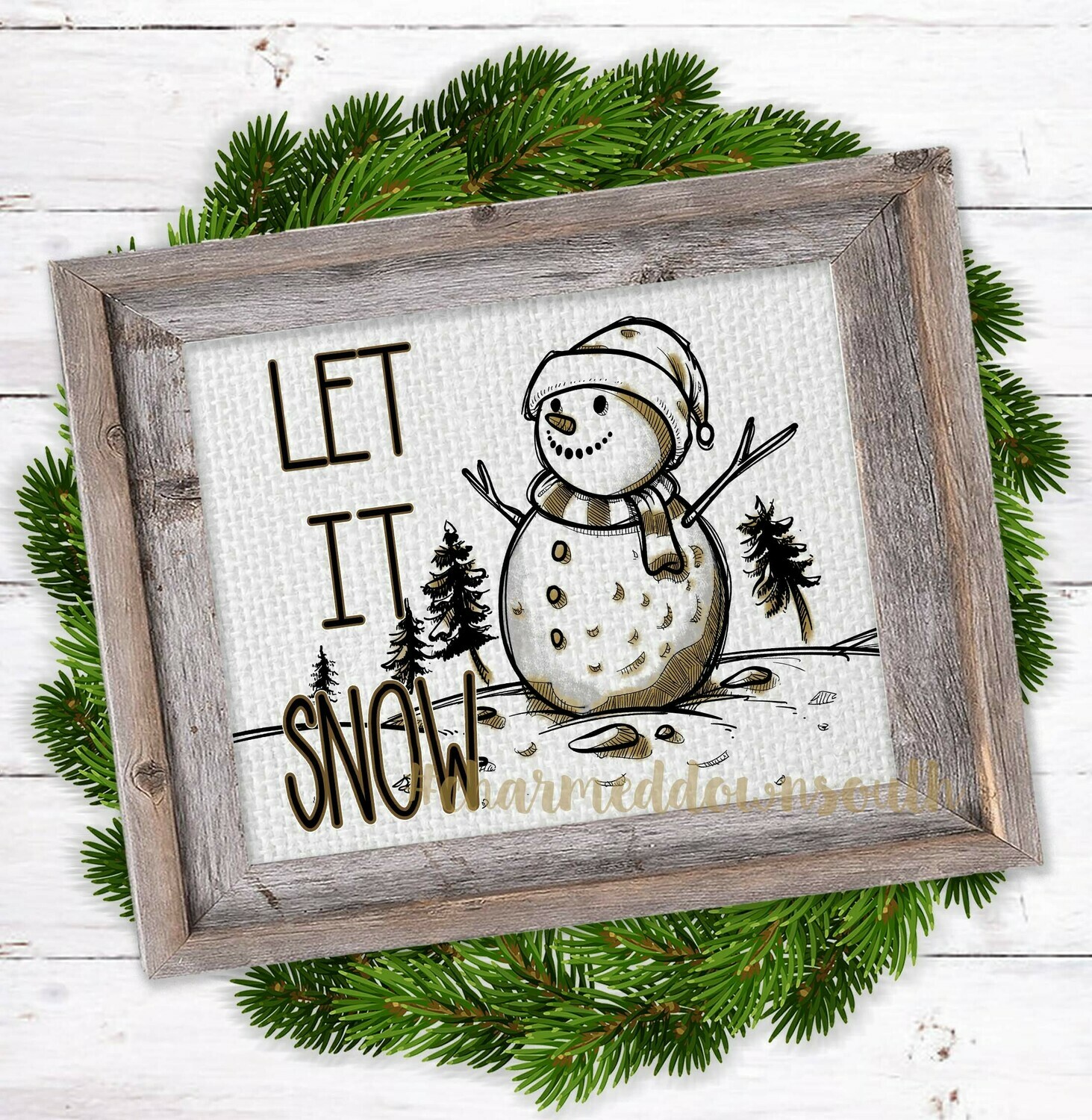 Let it Snow Snowman Digital Design