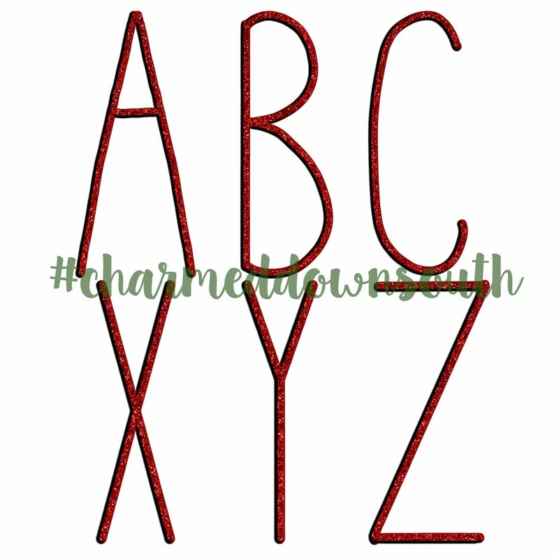Rae Dunn Inspired Red Glitter Font
