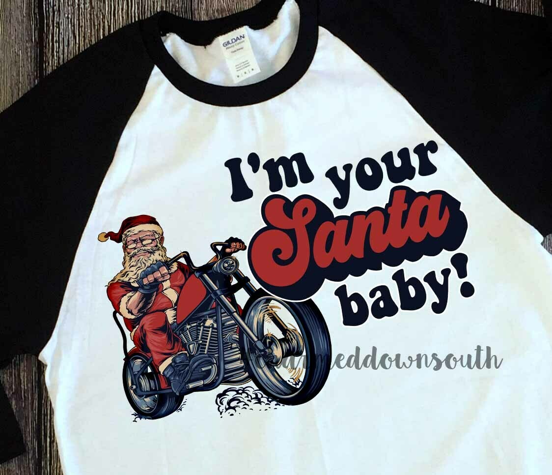 Santa Motorcycle Digital Design