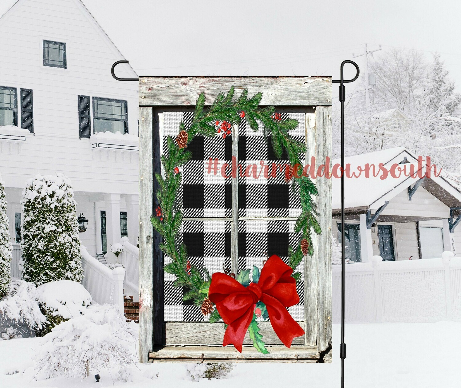 Buffalo Plaid Old Window Wreath