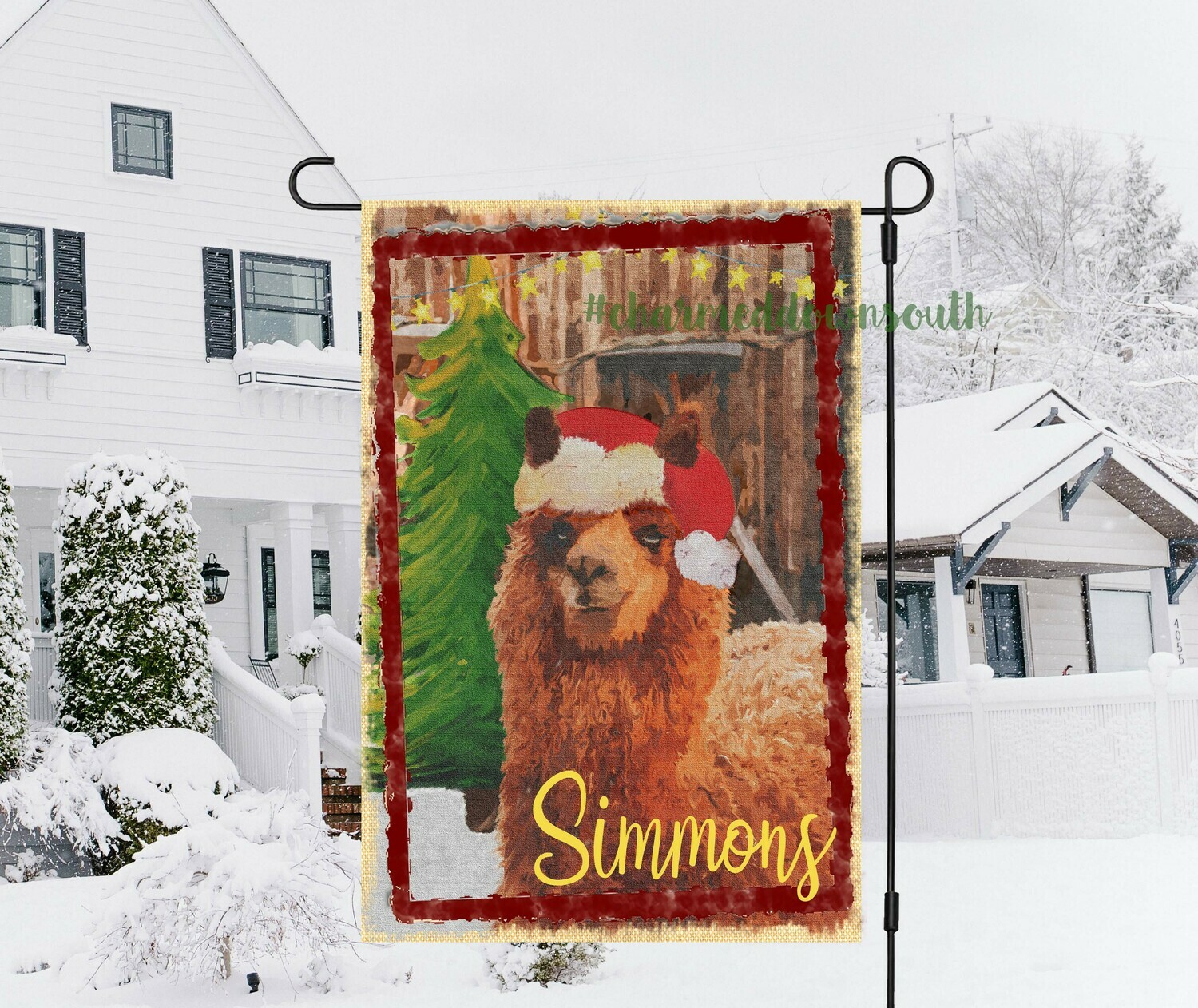 Llama Christmas Tree Barn Digital Design