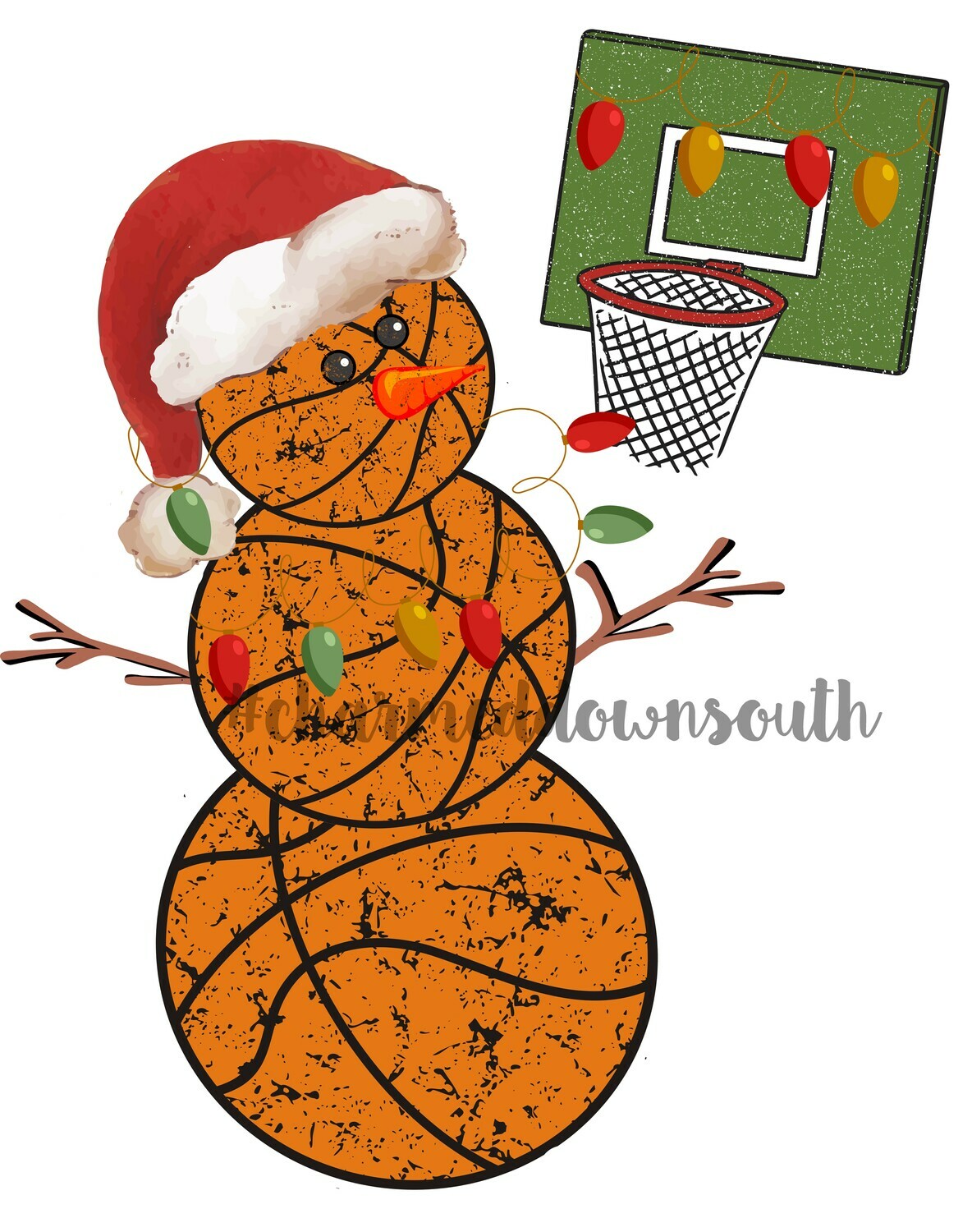 Basketball Snowman Digital Design