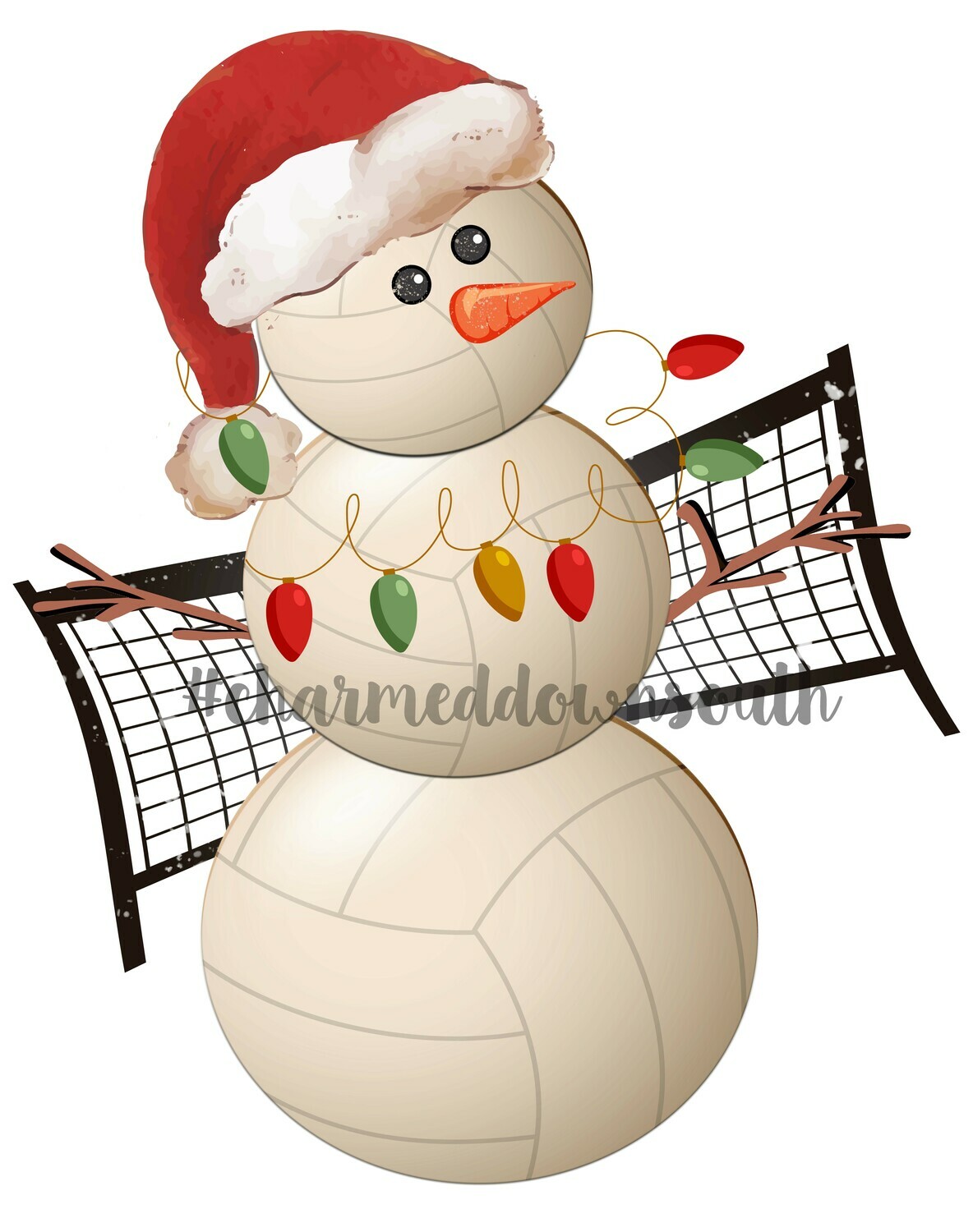 Volleyball Snowgirl Digital Design