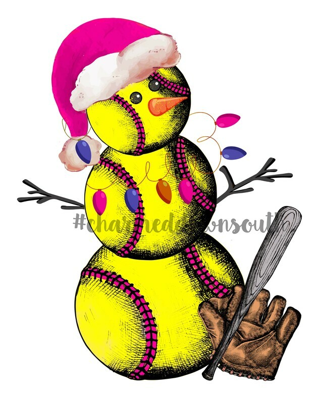 Softball Snowgirl Digital Design