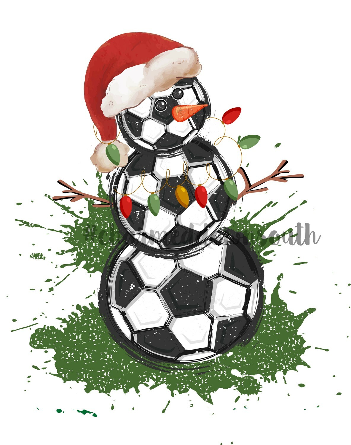 Soccer Snowman Digital Design