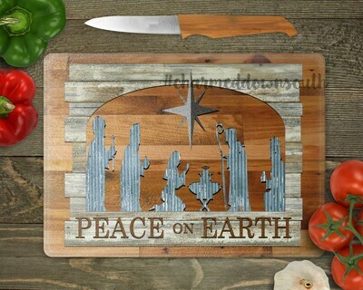 Wood and Metal Nativity Digital Design Rough and Finished