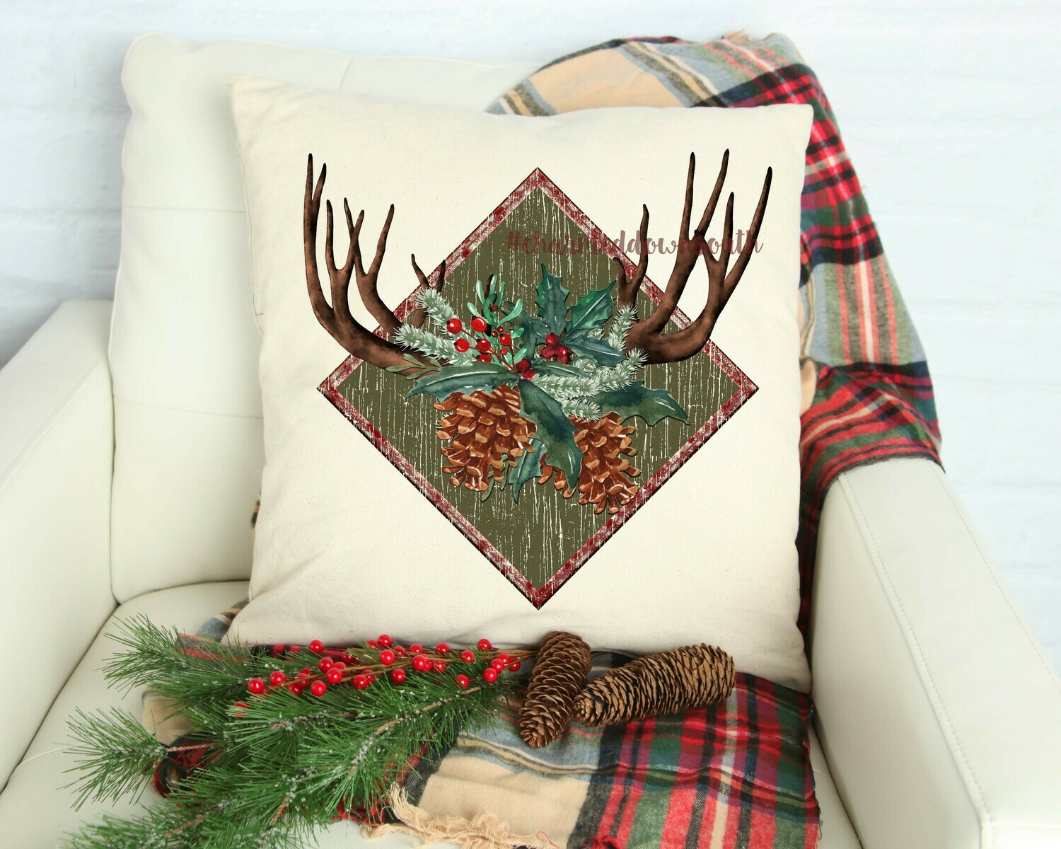 Christmas Deer Antlers Digital Design