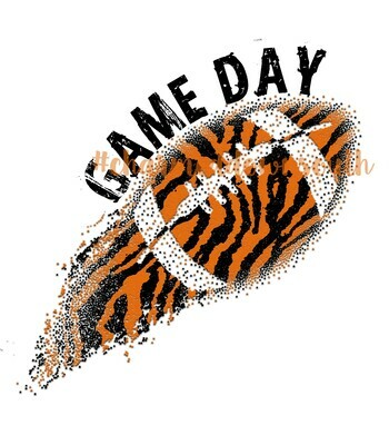 Game Day Glitter Football Tiger Striped