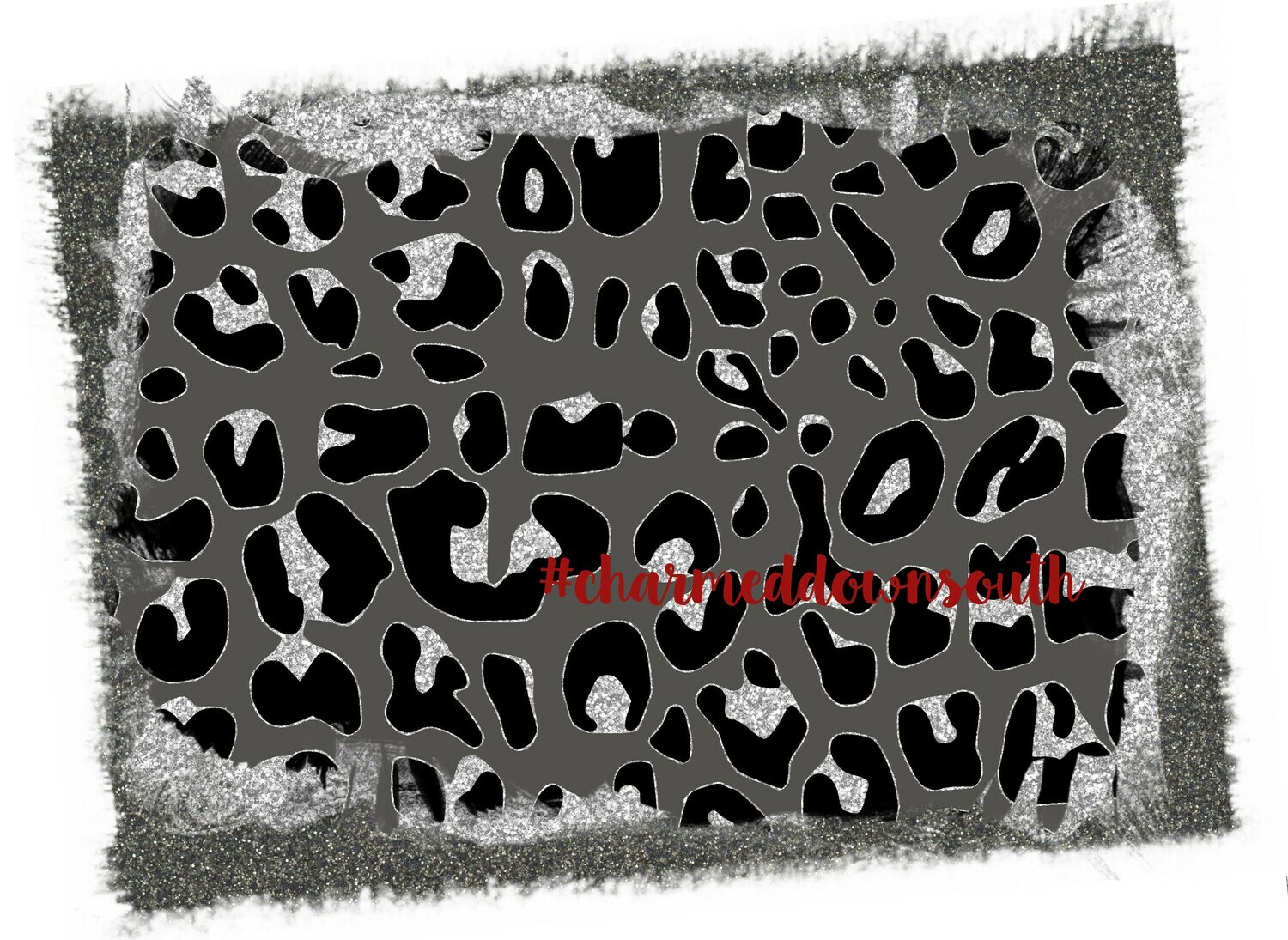 Black and Silver Leopard Splash Digital Design