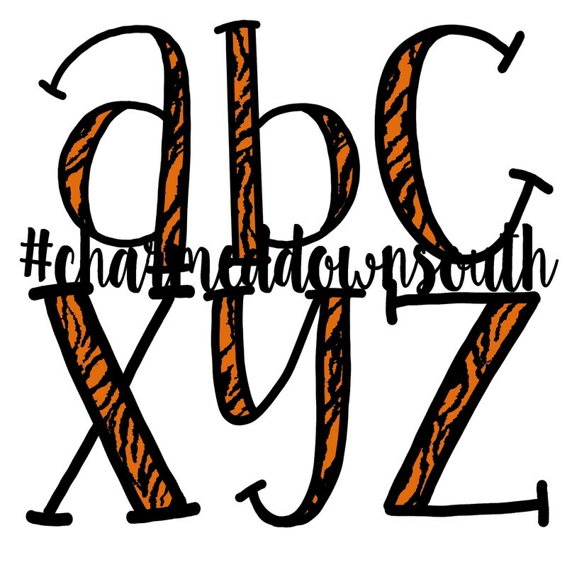 Hand Drawn Doodle Tiger Font Digital Design