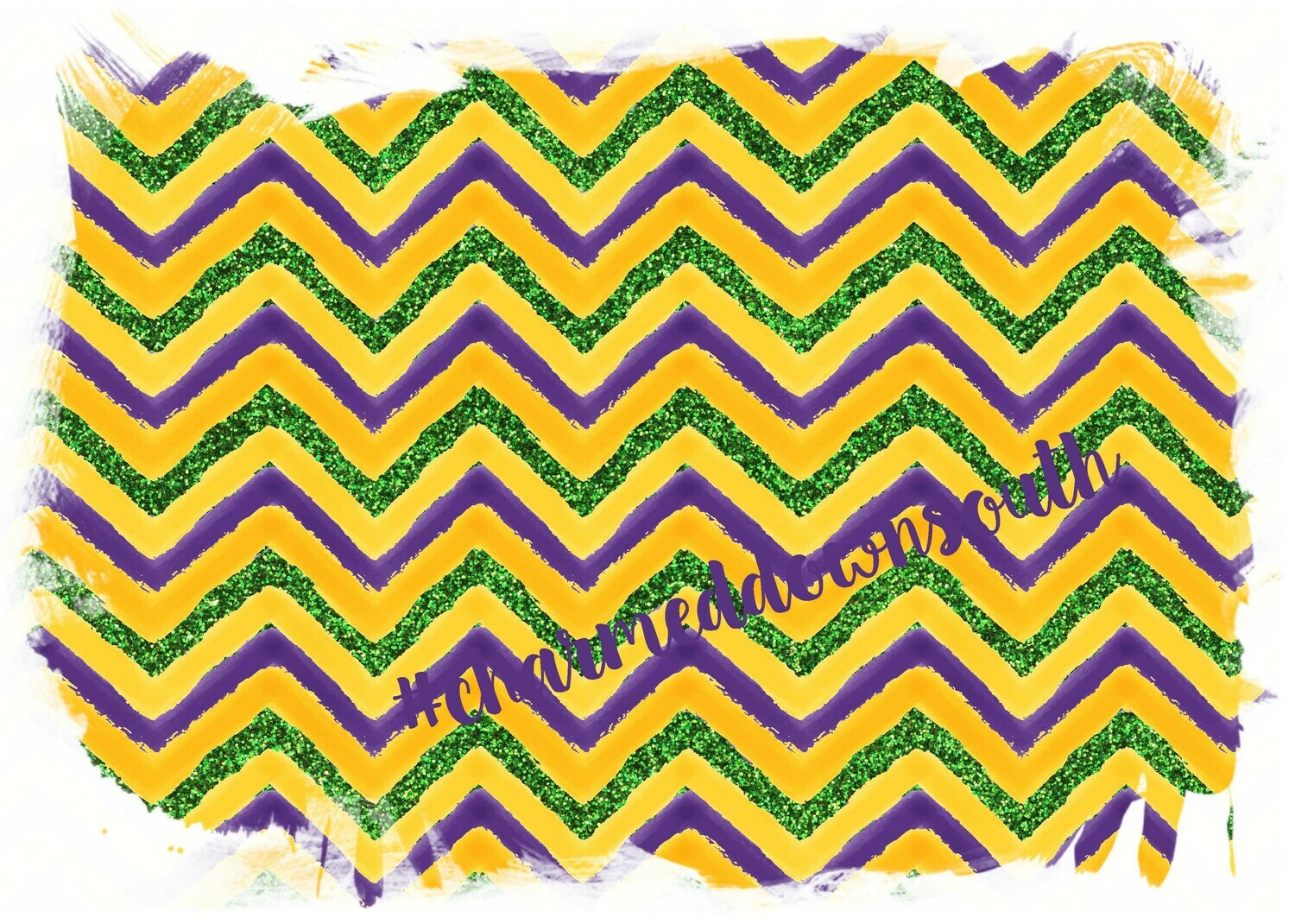 Mardi Gras Chevron Splash Digital Design