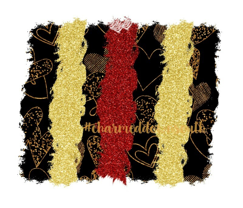 Black Red Gold Glitter Valentines Splash Digital Design​
