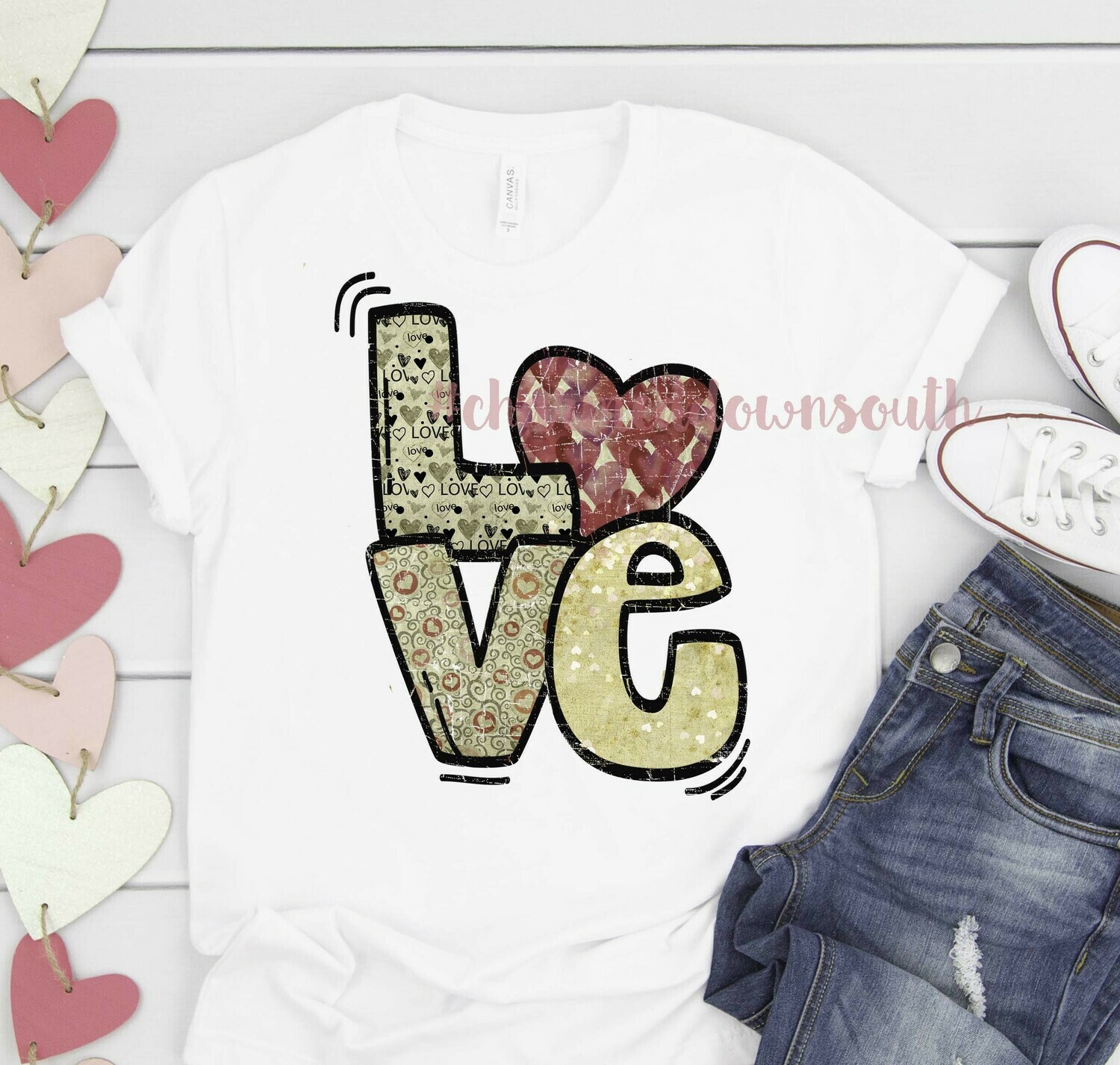 LOVE with vintage papers Digital Design
