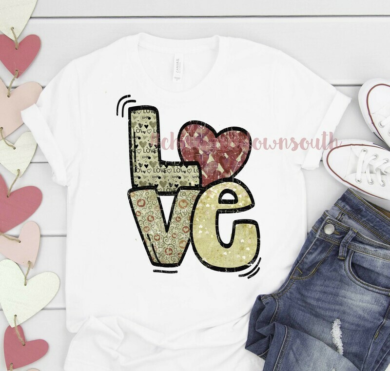 LOVE with vintage papers Digital Design