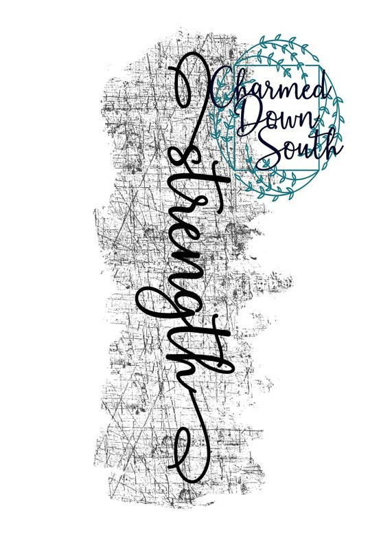 Power Word Digital Design Script Strength