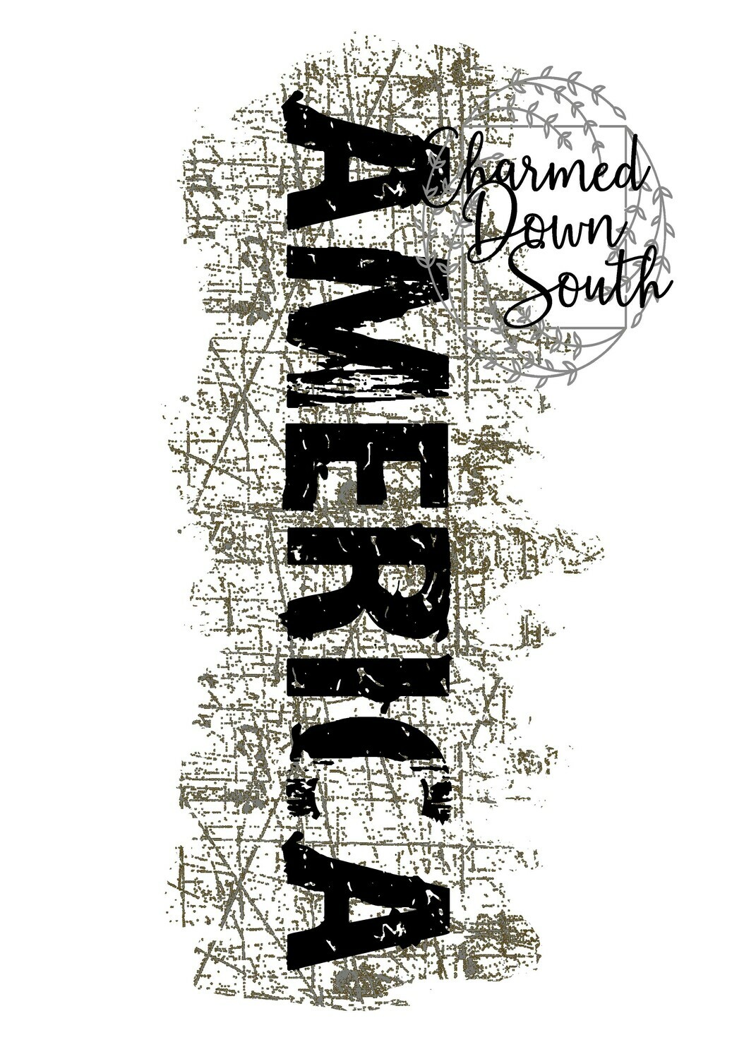 America Block Grunge Distressed Digital Design