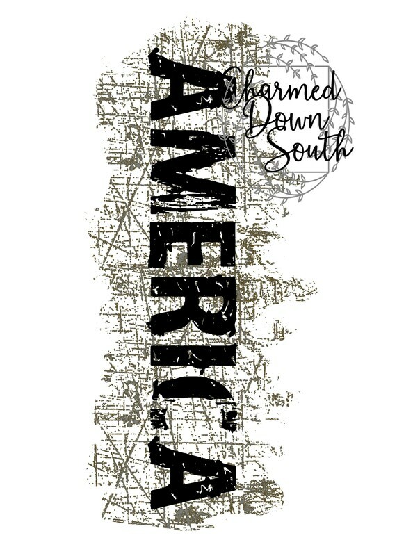 America Block Grunge Distressed Digital Design