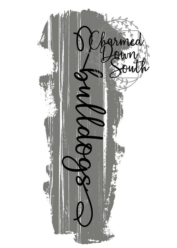 Mascot Script Grunge Design Bulldogs