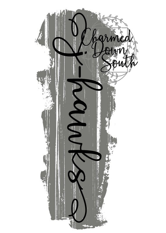 Mascot Script Grunge Design J-Hawks