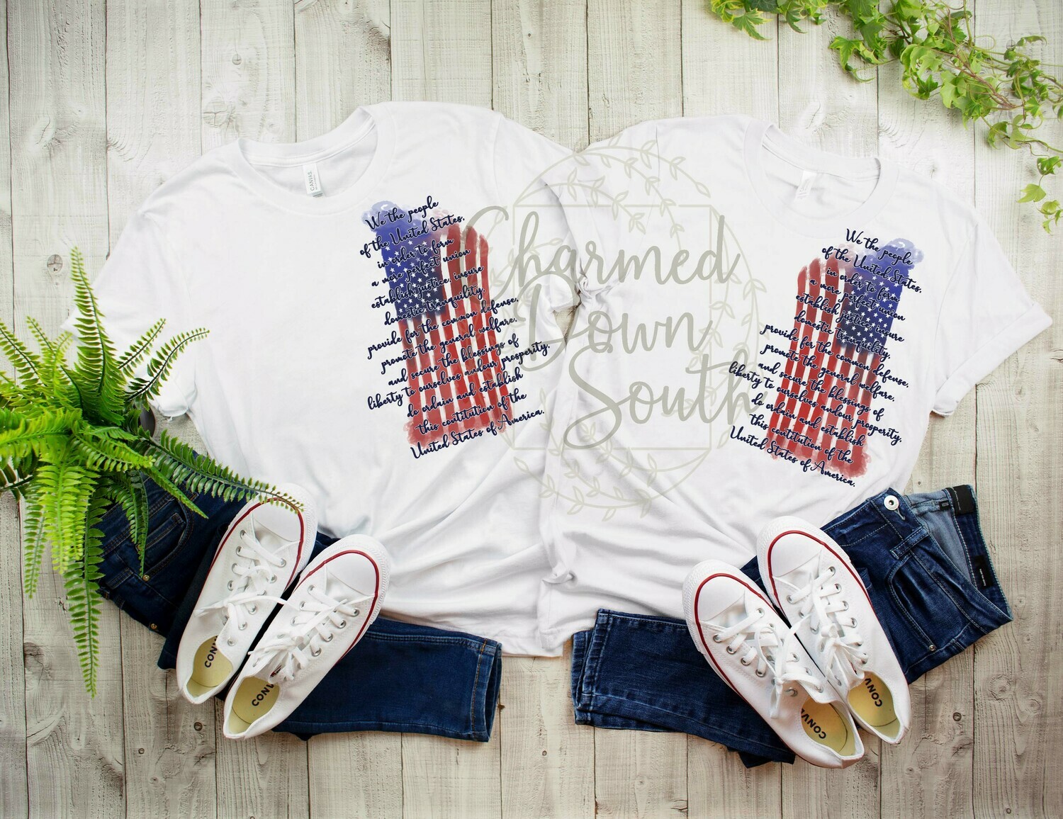 Preamble American Flag Overlay Digital Design (stars on left or right)
