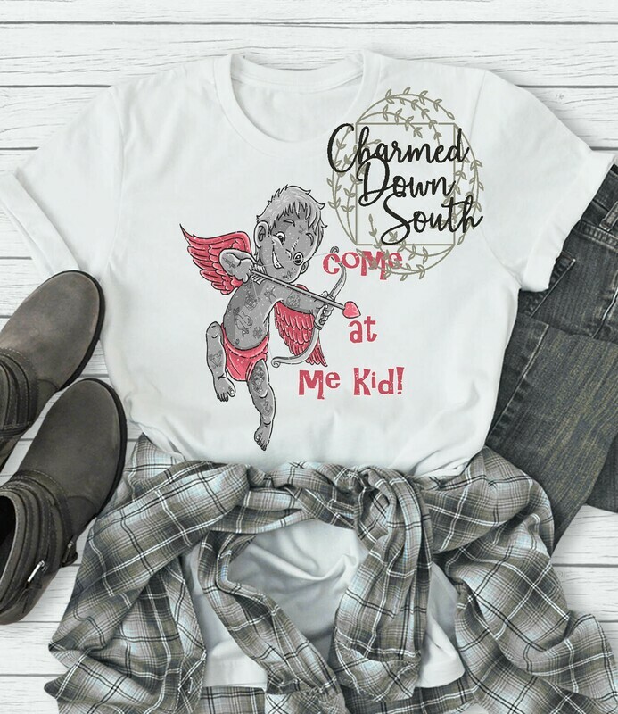 Come at me kid, tattooed cupid digital design
