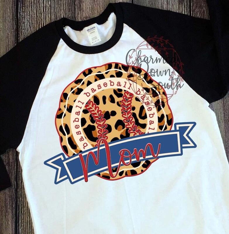 Leopard Baseball Mom Badge Digital Design