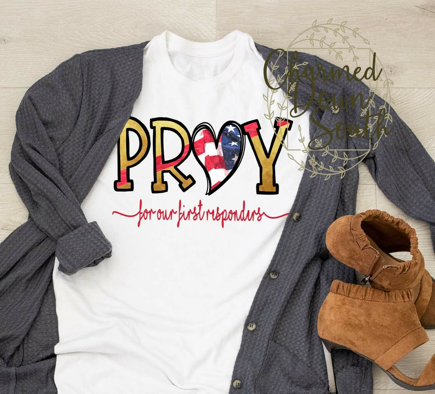 Pray for our first responders heart digital design