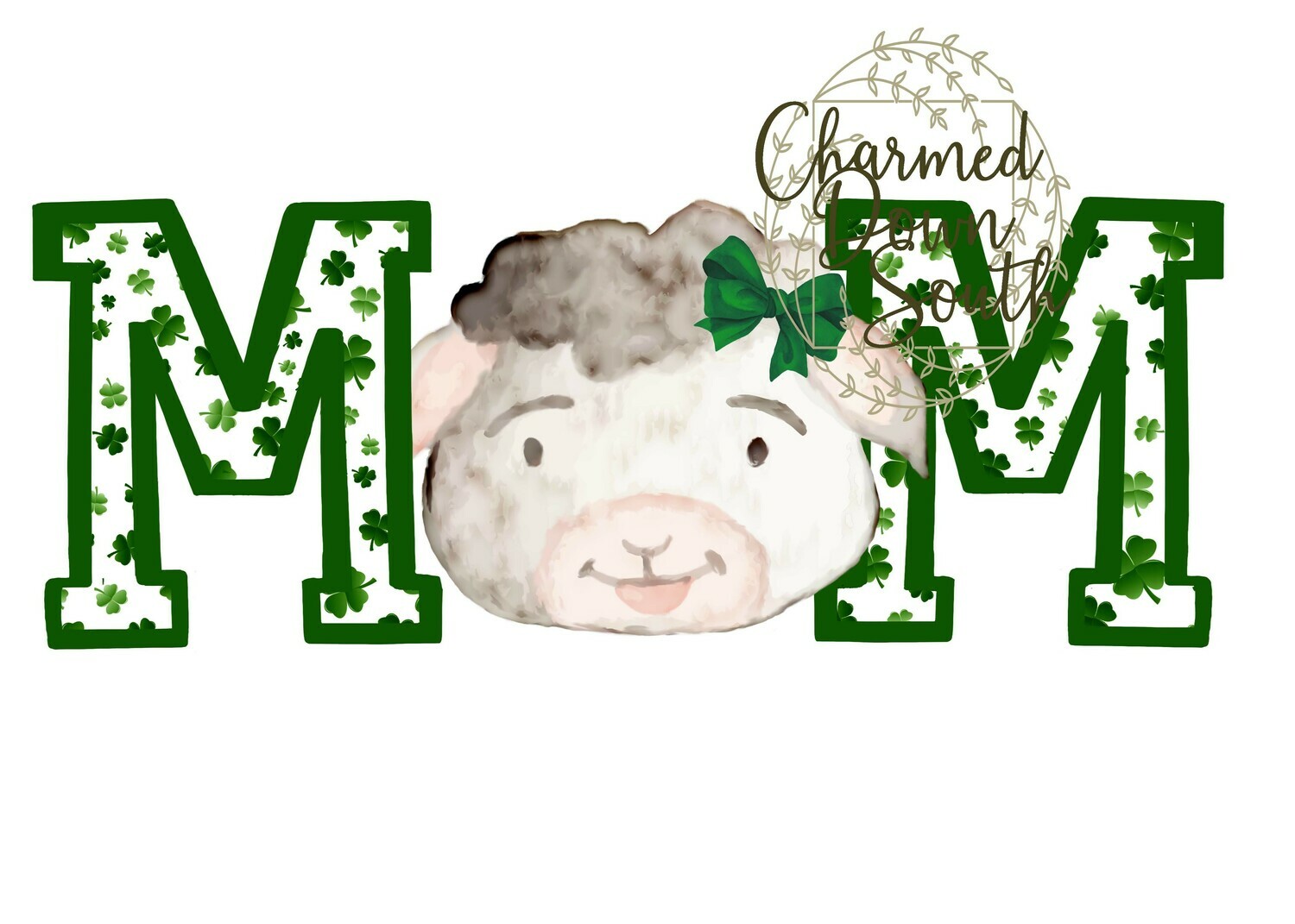 Green clover sheep MOM Digital Design