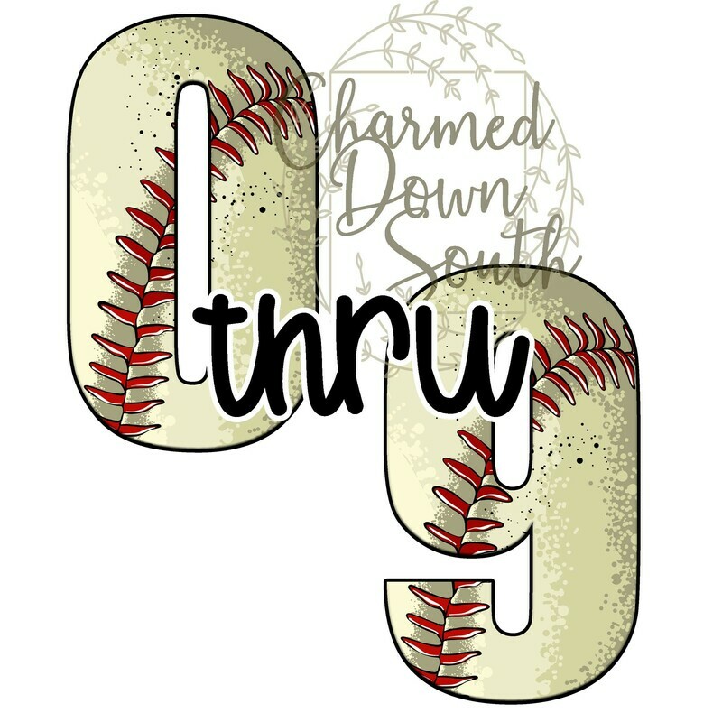 Baseball 8&quot; Number Set Digital Design