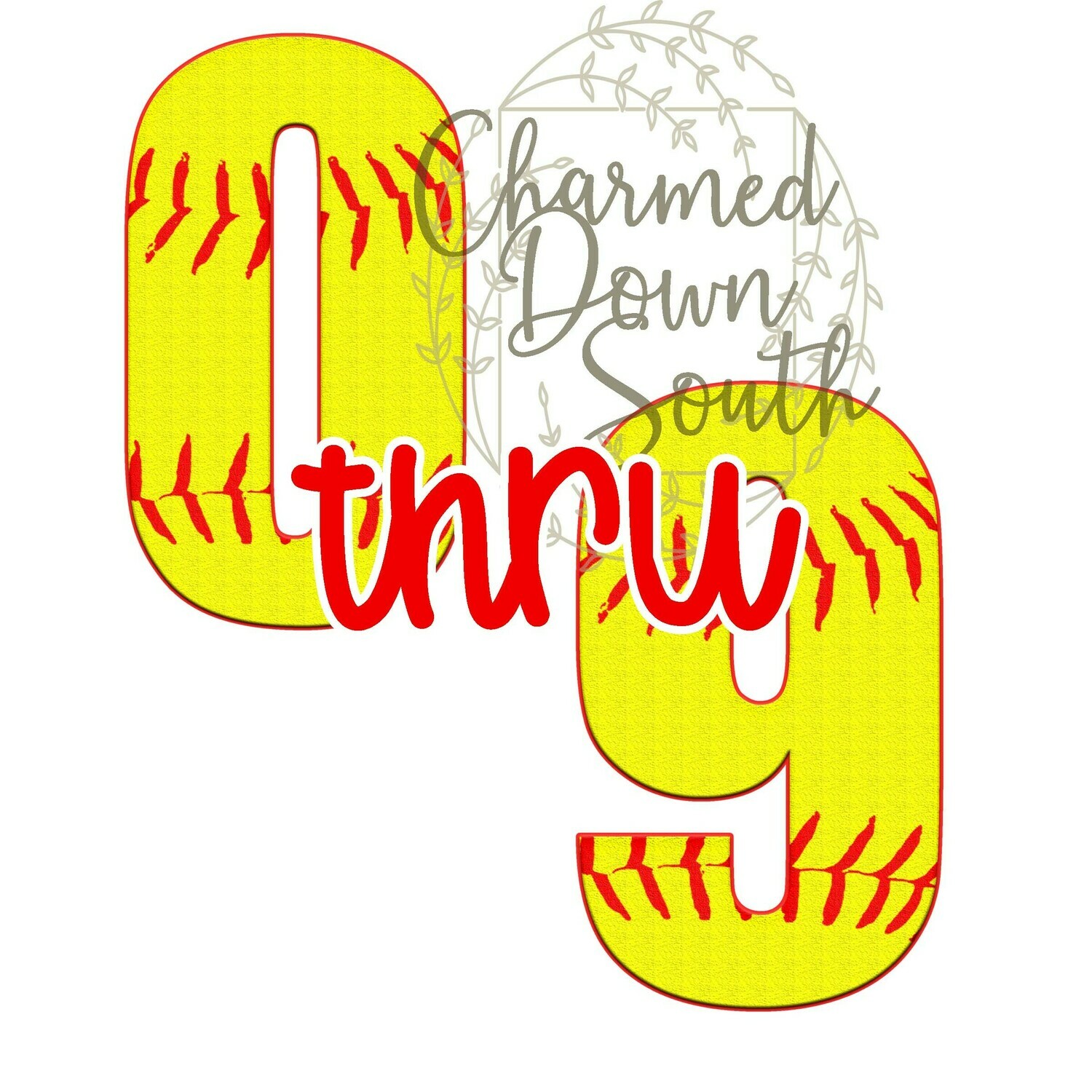 Softball 8&quot; Number Set Digital Design