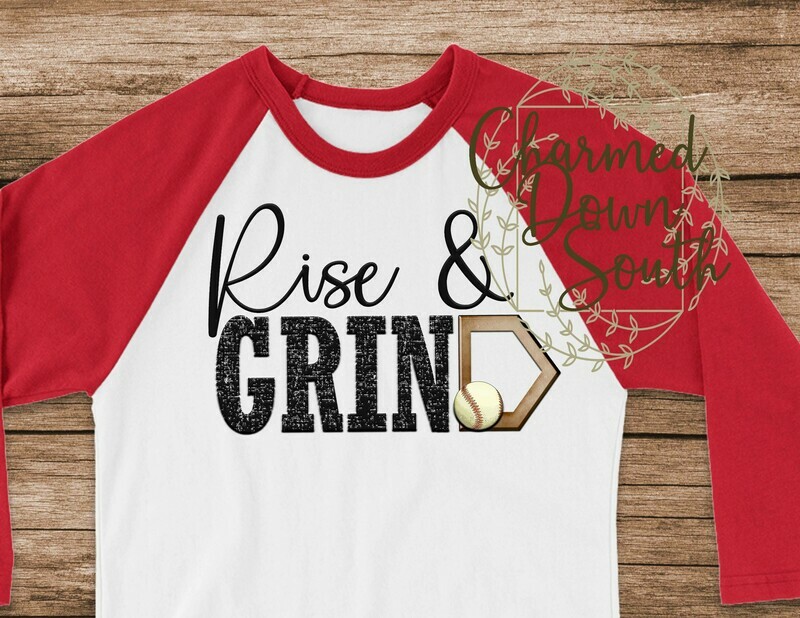 Rise and Grind Baseball Digital Design