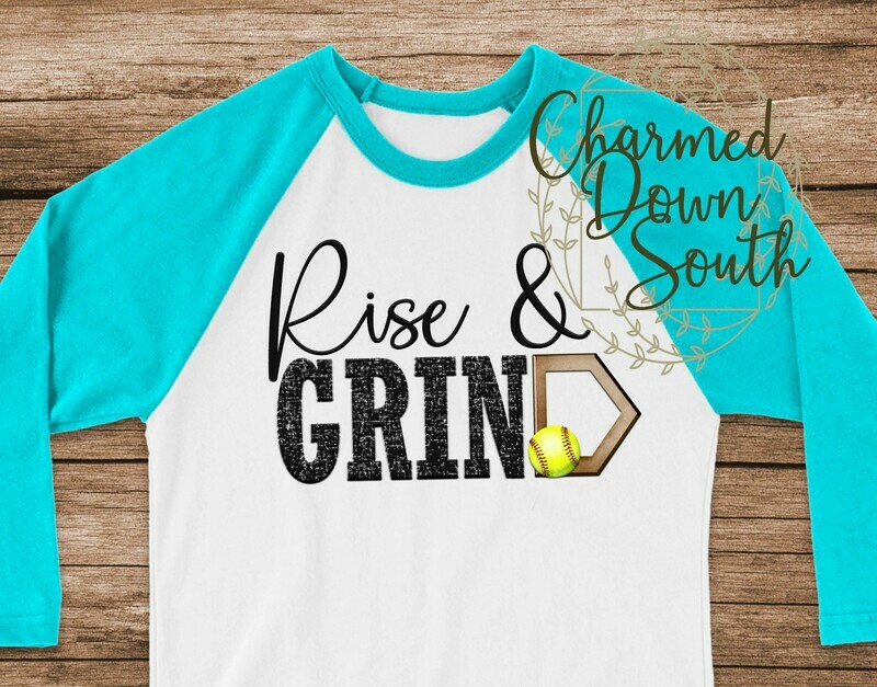 Rise and Grind Baseball Digital Design