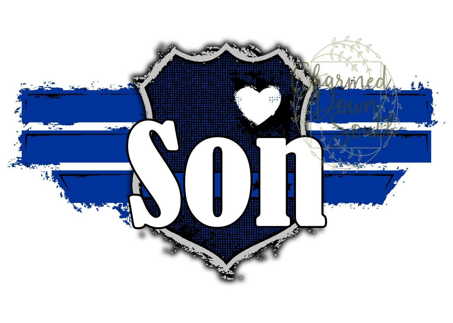 Blue Line Badge Son Digital Design