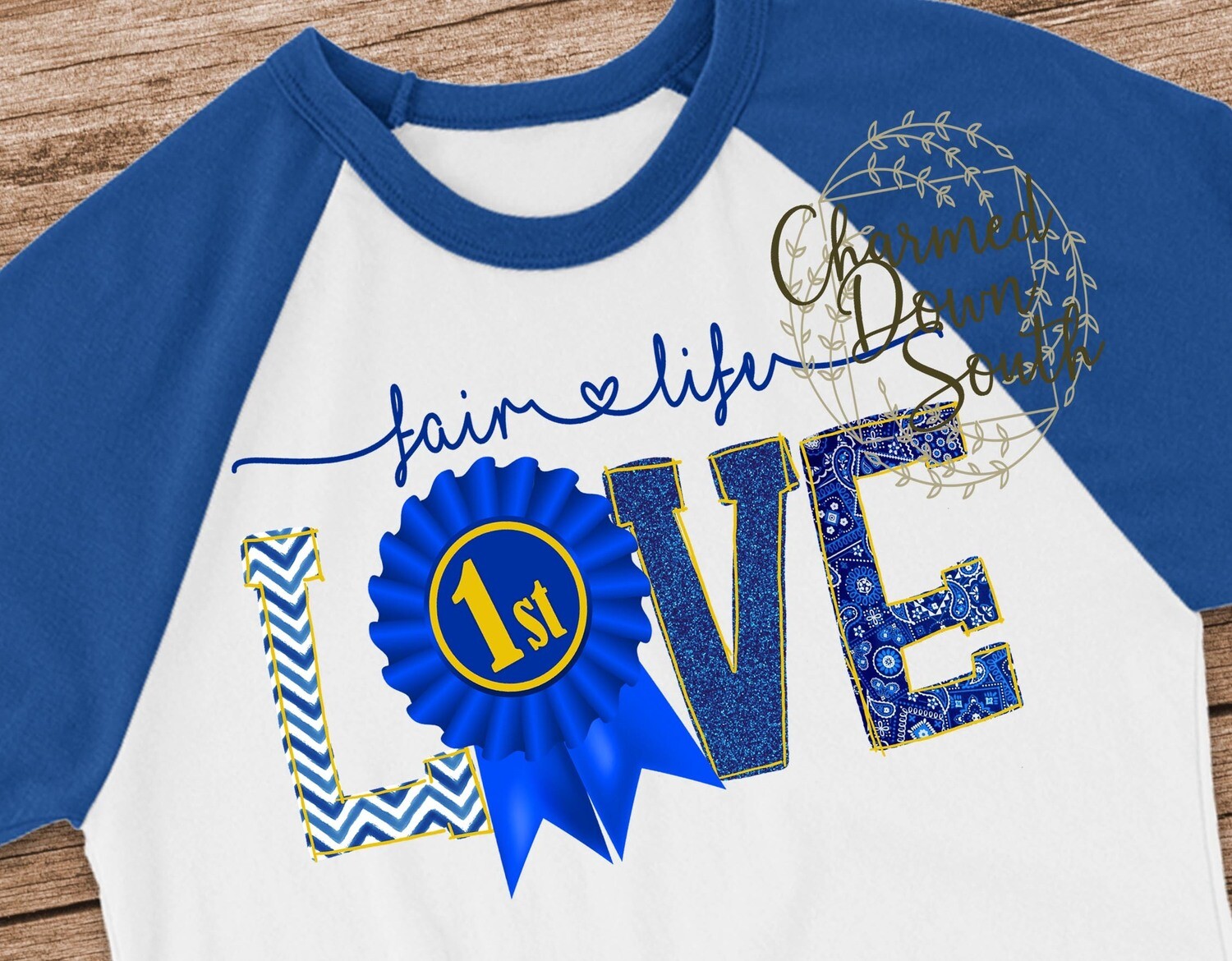 LOVE Fair Life Blue and Gold Digital Design
