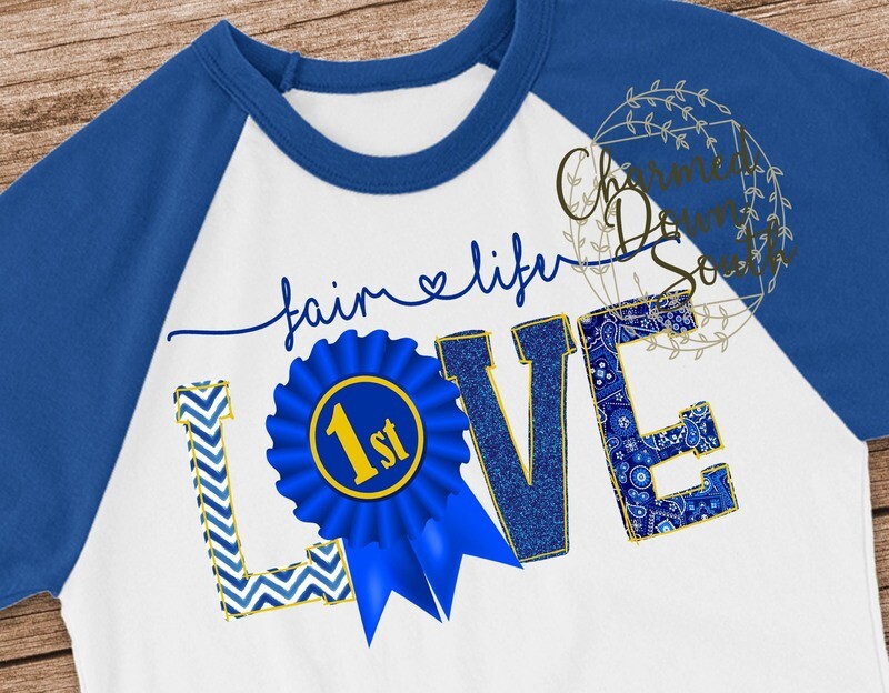 LOVE Fair Life Blue and Gold Digital Design