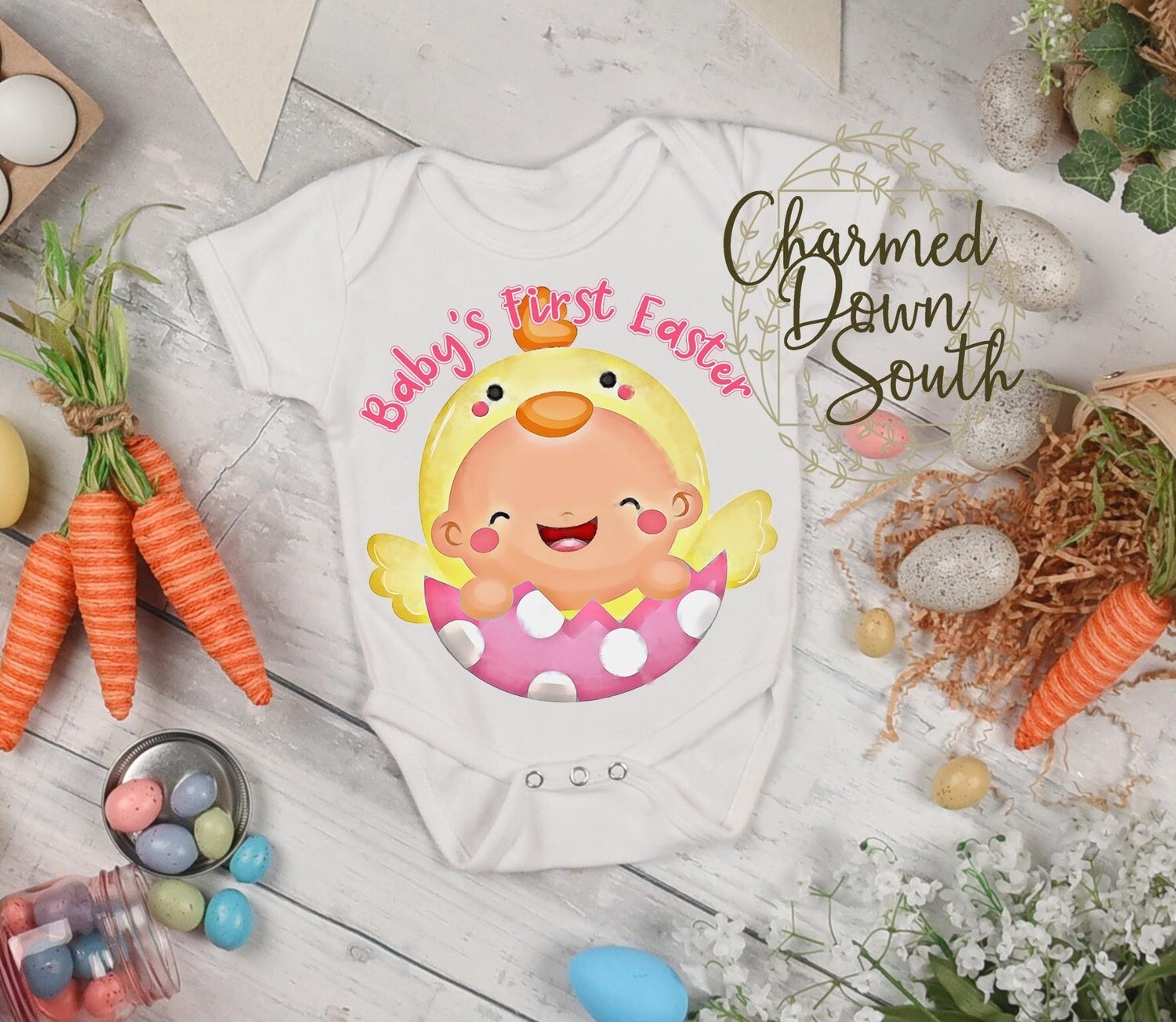 Baby Girl&#39;s First Easter Digital Design