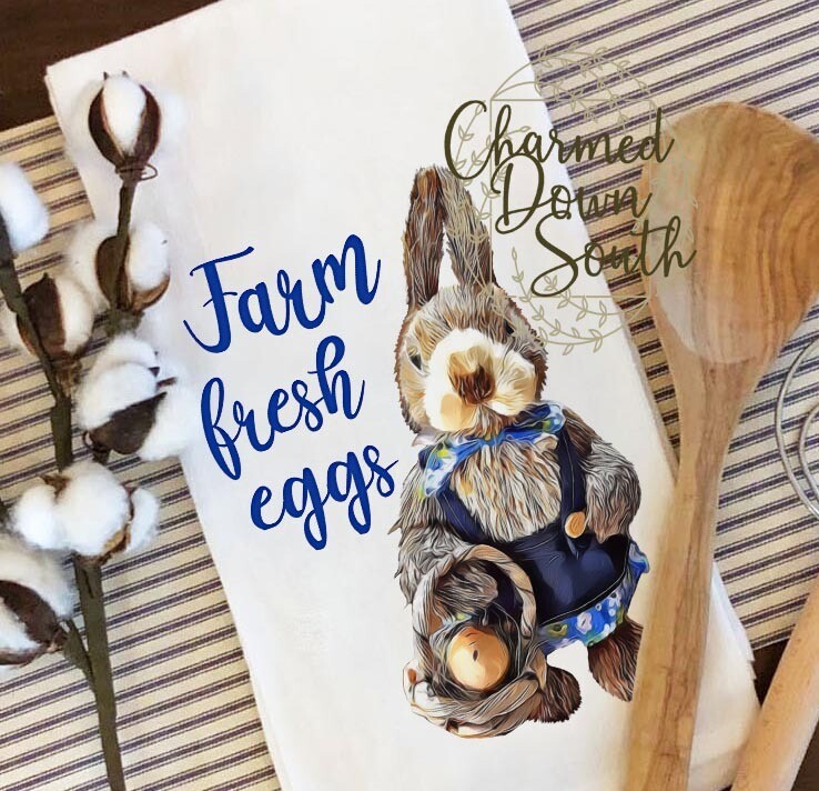 Farm Fresh Eggs Bunny Digital Design