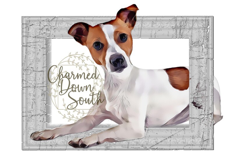 Jack Russell Dog Portrait Rescued and Blank Digital Design (2 PNG files)