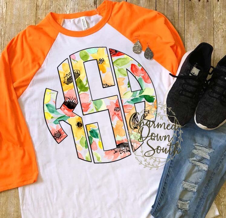 Bright Spring Floral Circle Monogram Font