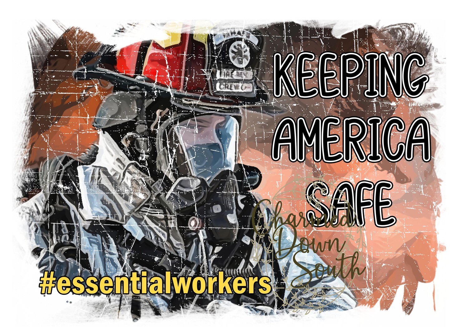 Essential workers fireman Digital Design