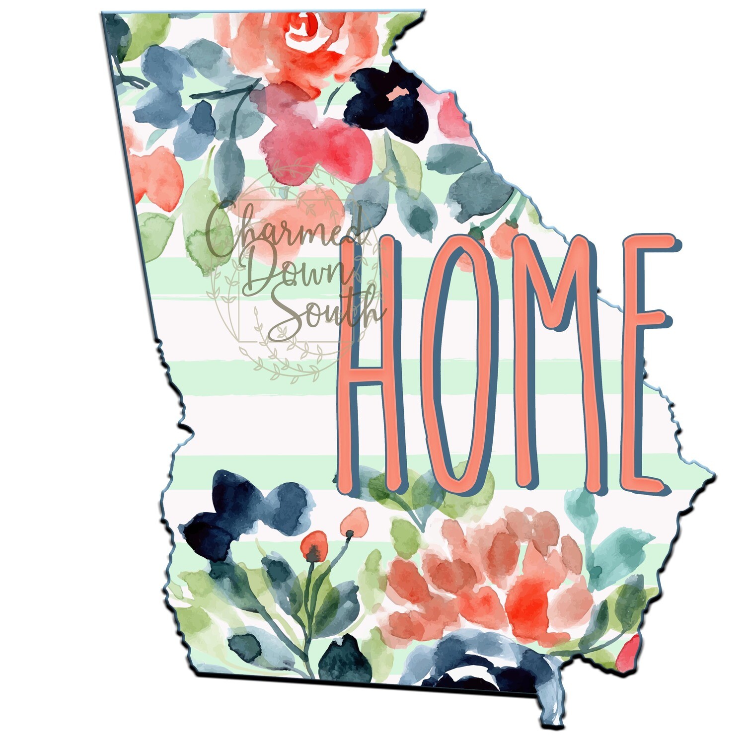 Preppy Floral Georgia Home Digital Design